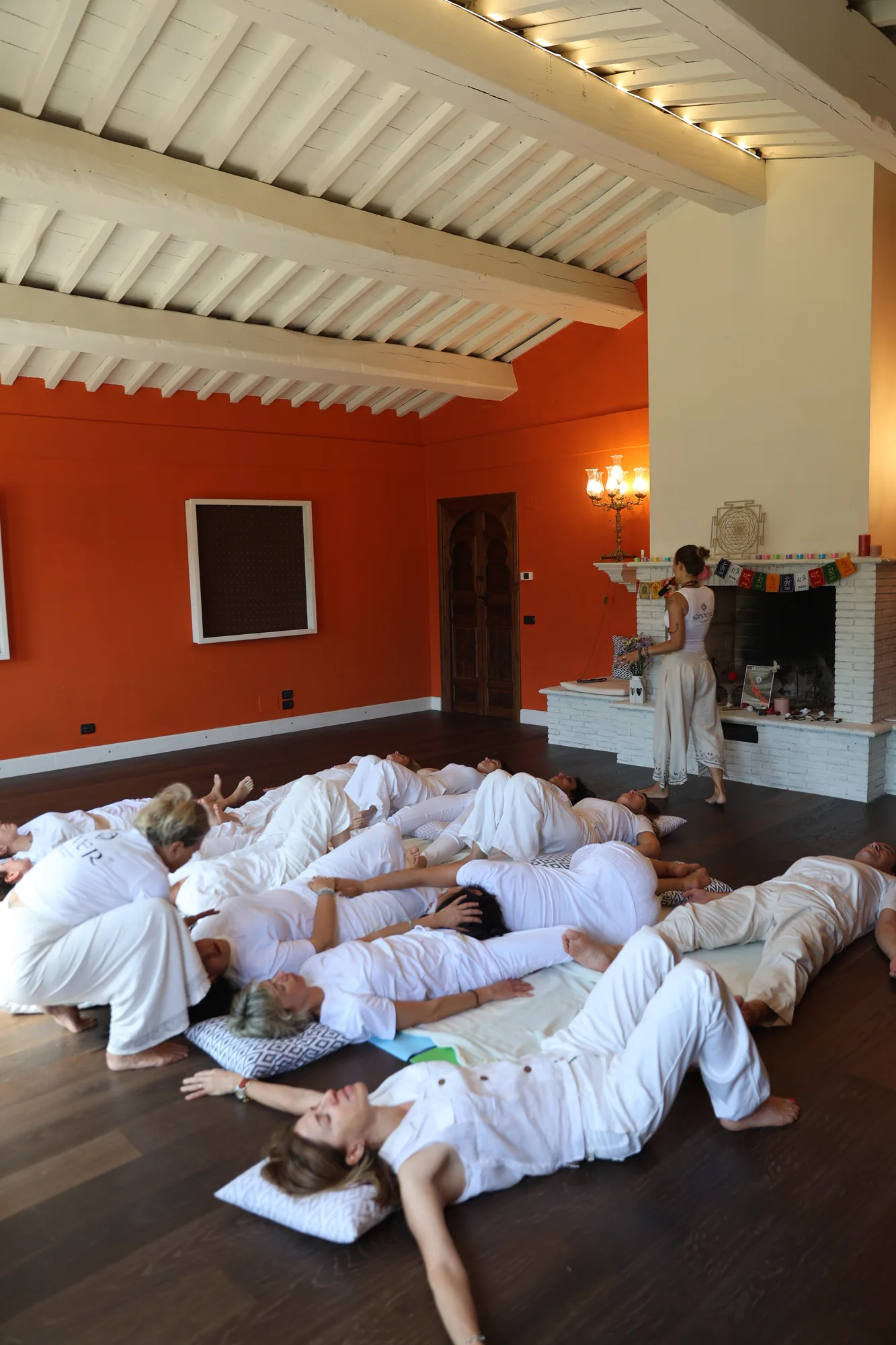 Group Kundalini Activation Astral Work session in an Italian villa during the GIVER® training