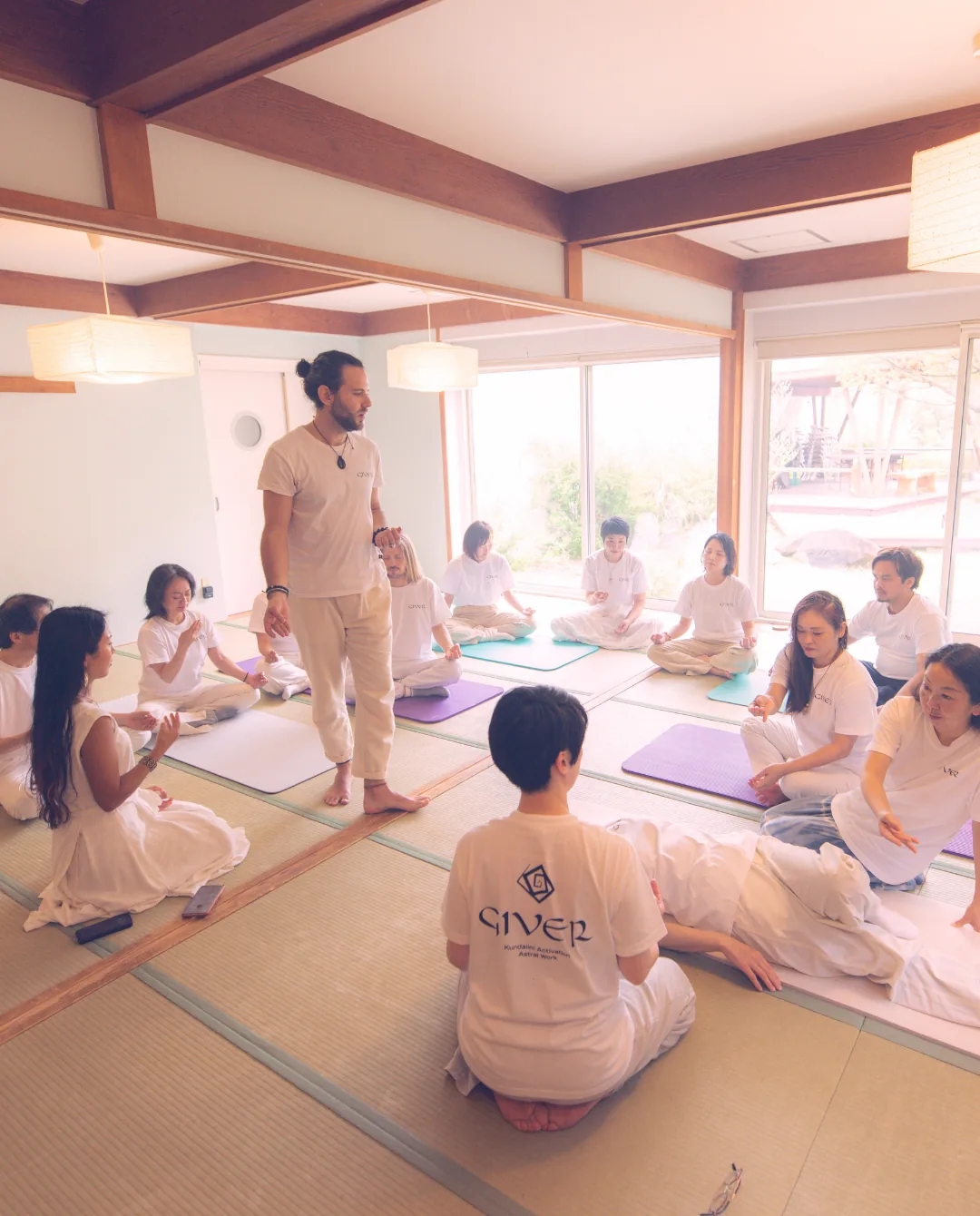 Mantra practice during the GIVER® Kundalini Activation Astral Work training in Japan