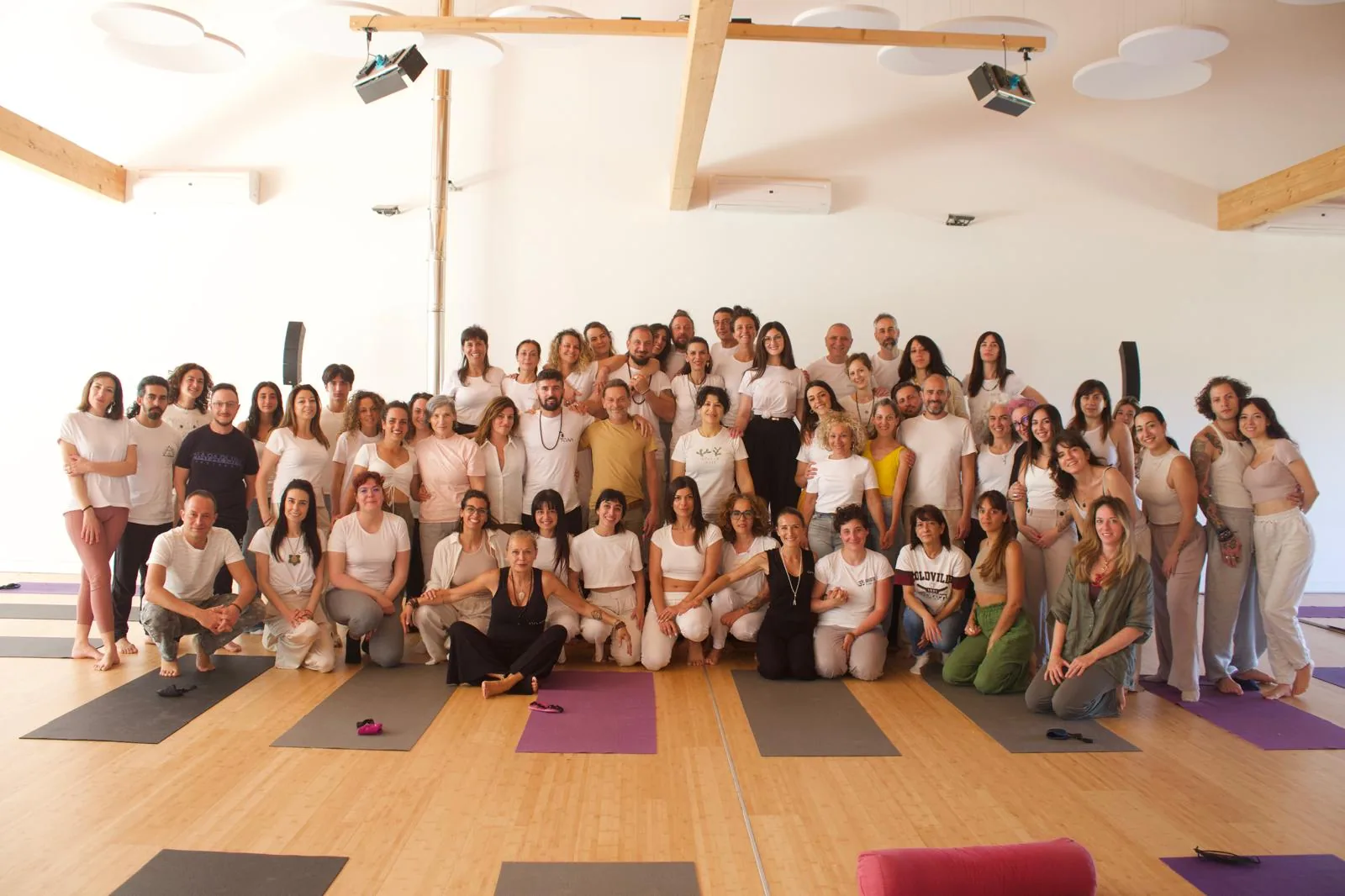 The full group photographed together in the studio after a GIVER® Kundalini Activation Astral Work session