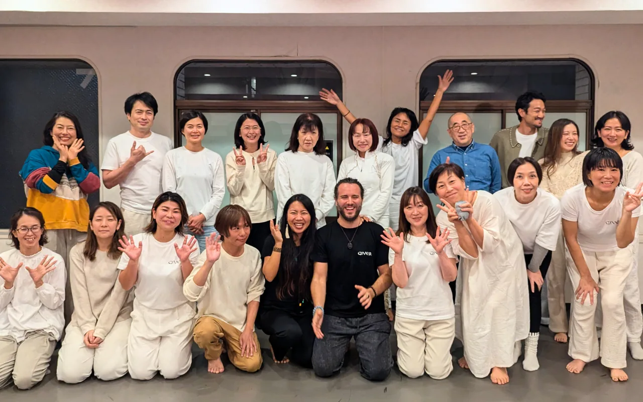 GIVER® Kundalini Activation Astral Work group gathered after a session in Fukuoka, Japan