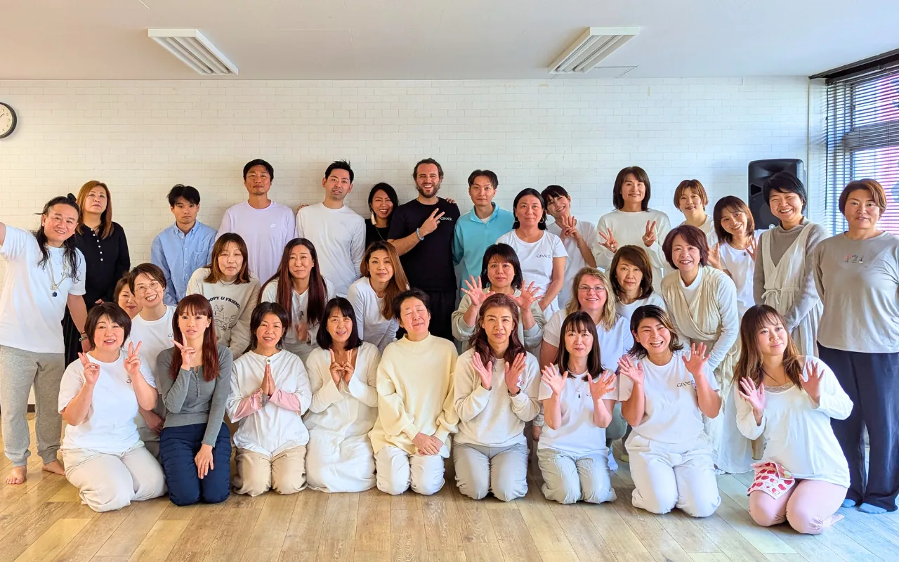 Participants and GIVER® facilitators after a Kundalini Activation Astral Work session in Osaka, Japan